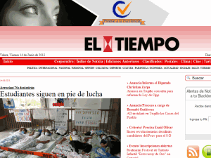 El Tiempo - home page