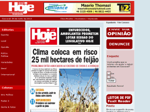 Hoje - home page